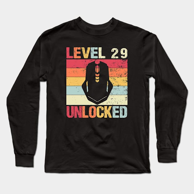 Level 29 Unlocked - 29th Birthday Long Sleeve T-Shirt by Teesamd